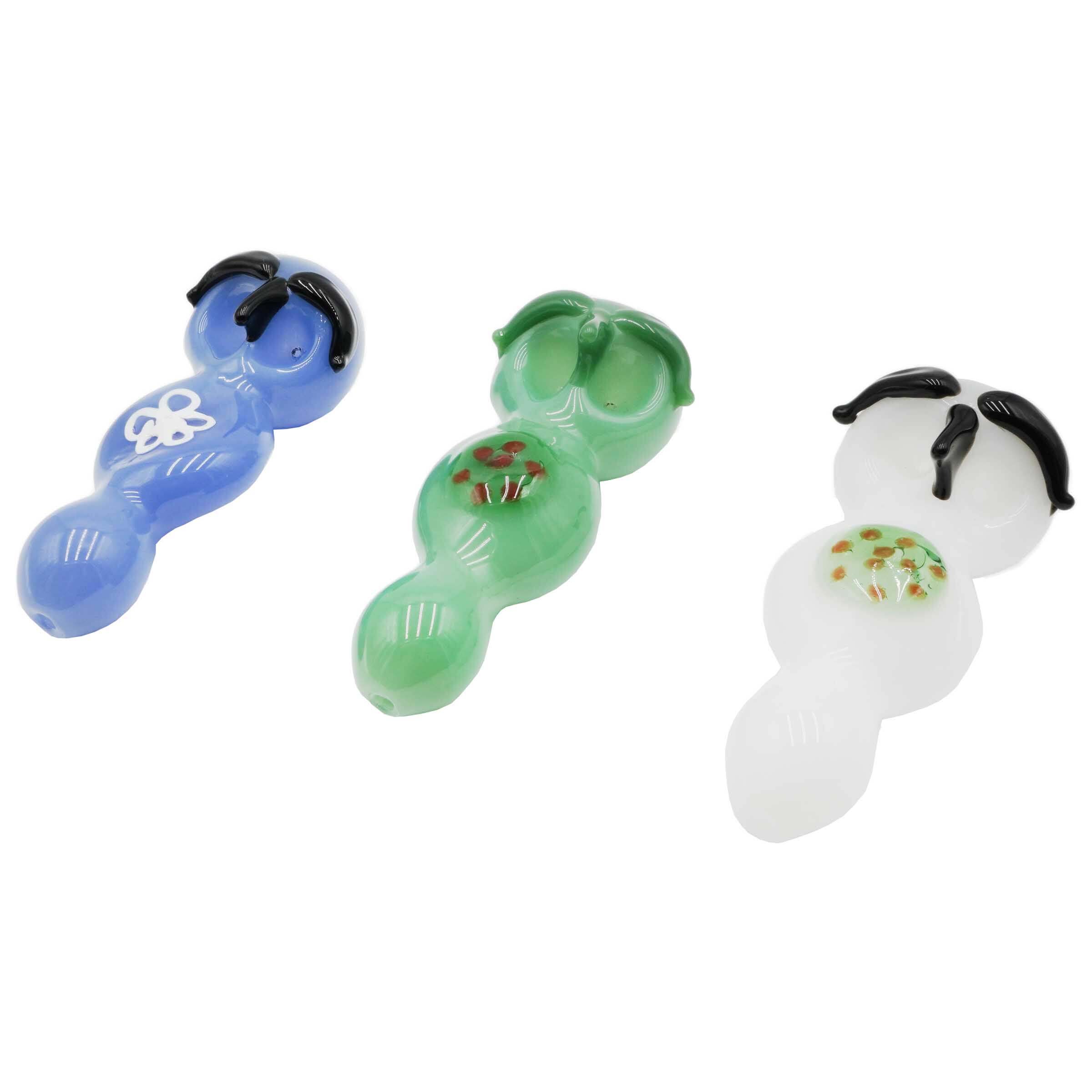 Slyme Color Double Bowl Owl Handpipe (RSS-8) | 5 inch | Assorted Colors product image